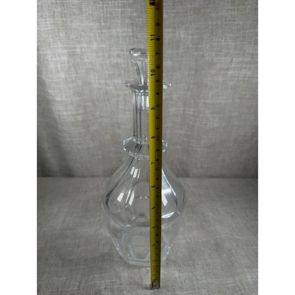 Crystal Glass Decanter Good Vintage Paneled Clear Spirits Bottle with Stopper